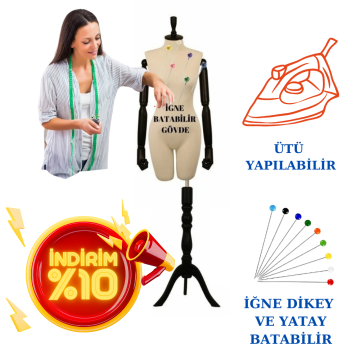 38 Beden Süngerli Kollu Pantolon Giyebilen Terzi Mankeni