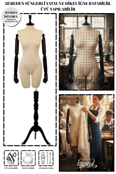 38 Beden Süngerli Kollu Pantolon Giyebilen Terzi Mankeni