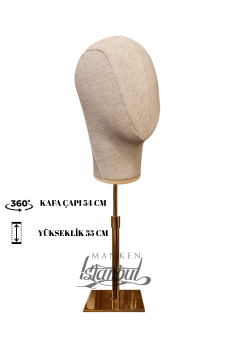 Özel Gold Standlı Kafa Mankeni Peruk Mankeni Aksesuar Mankeni