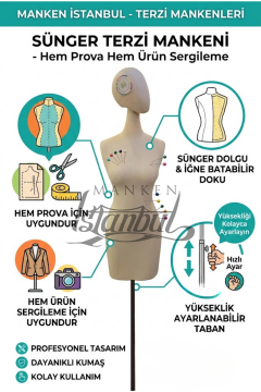 38 Beden Pantolon Giyebilen Terzi Mankeni Vitrin Mankeni