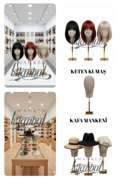 Özel Gold Standlı Kafa Mankeni Peruk Mankeni Aksesuar Mankeni