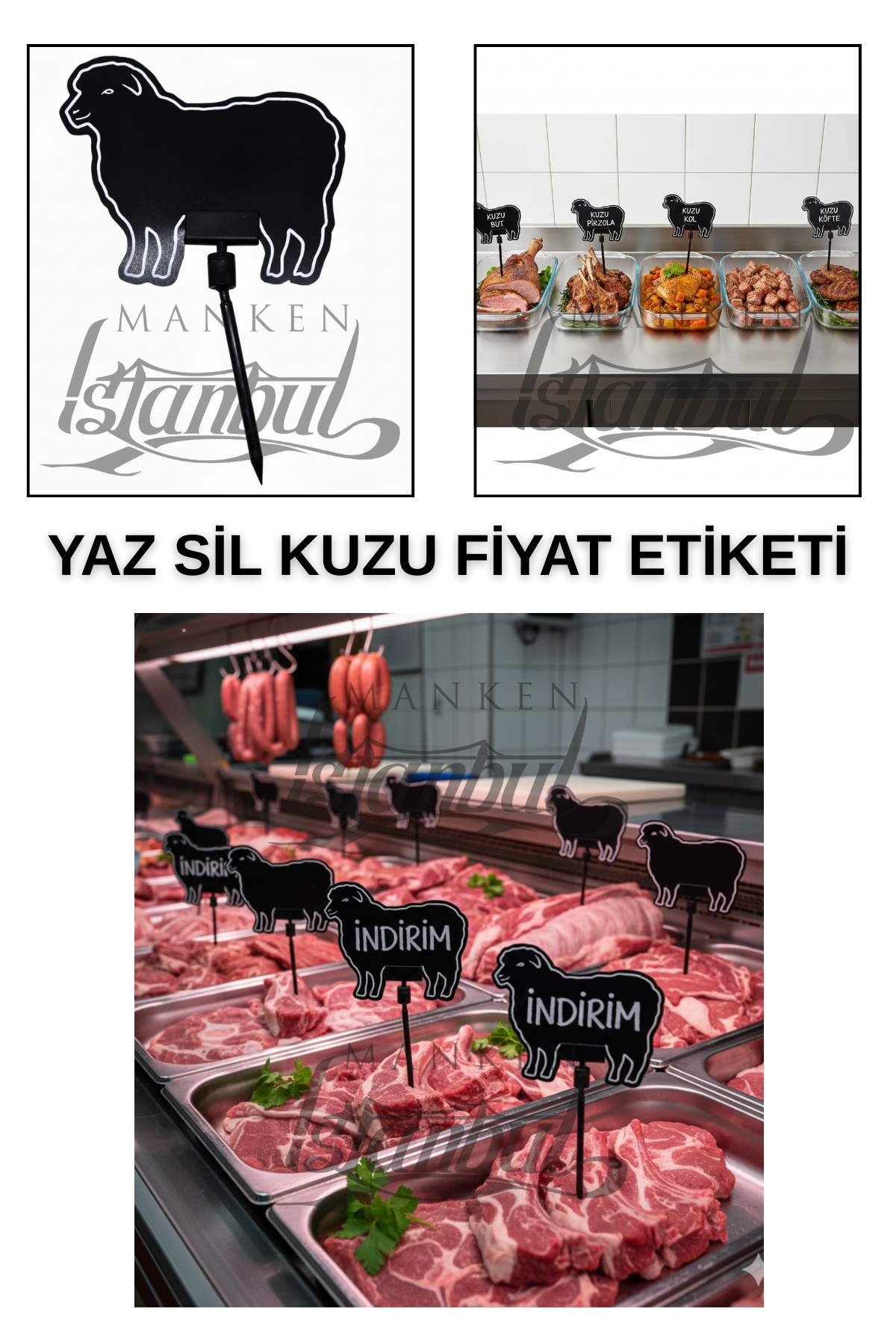 10 Adet Saplamalı Dana Kuzu Tavuk Keçi Balık Fiyat Etiketi 10 ADET - KUZU