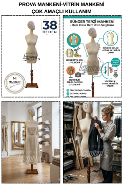 38 Beden Pantolon Giyebilen Terzi Mankeni Vitrin Mankeni