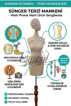 38 Beden Pantolon Giyebilen Terzi Mankeni Vitrin Mankeni