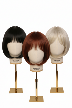 Özel Gold Standlı Kafa Mankeni Peruk Mankeni Aksesuar Mankeni