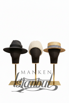 Özel Gold Standlı Kafa Mankeni Peruk Mankeni Aksesuar Mankeni