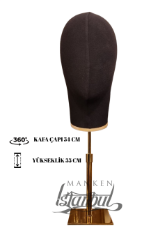 Özel Gold Standlı Kafa Mankeni Peruk Mankeni Aksesuar Mankeni