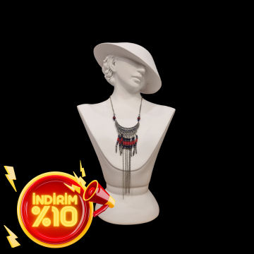 Şık ve Çekici Kuyumcu Vitrin Mankeni - Kolye ve Küpe Sergileme Standı