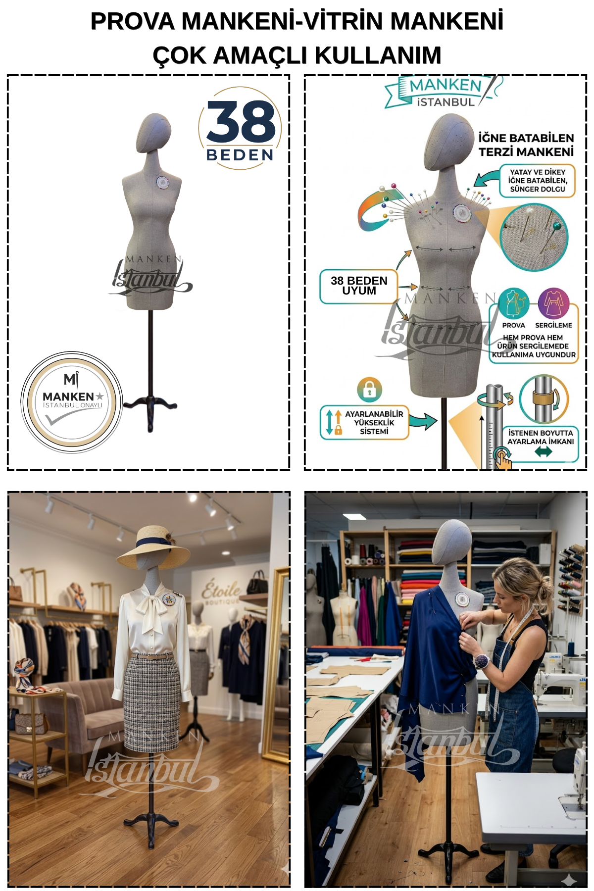 38 Beden Pantolon Giyebilen Terzi Mankeni Vitrin Mankeni