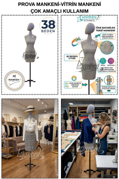 38 Beden Pantolon Giyebilen Terzi Mankeni Vitrin Mankeni