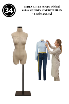 Dikiş Takım Setli 34 Beden Özel Kumaş Paçalı Terzi Mankeni