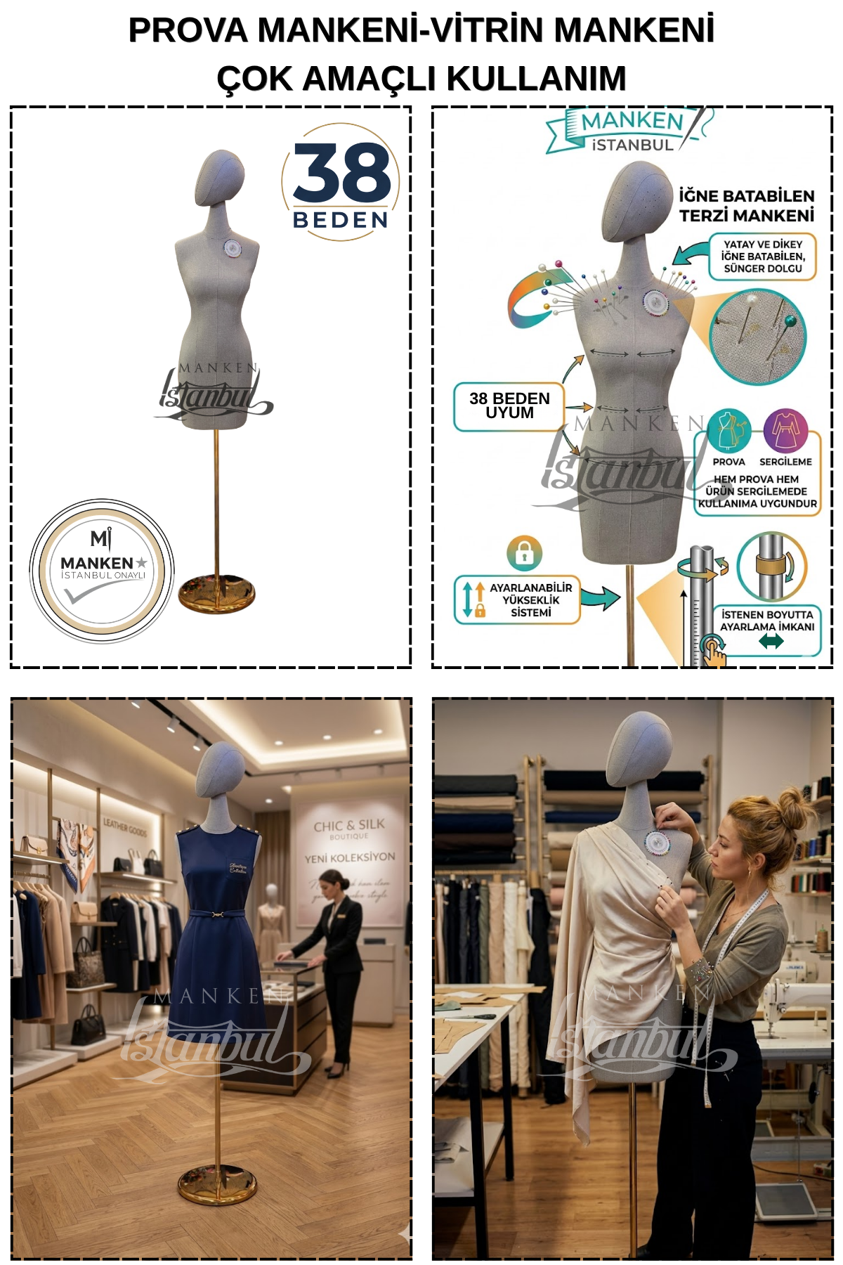 38 Beden Pantolon Giyebilen Terzi Mankeni Vitrin Mankeni