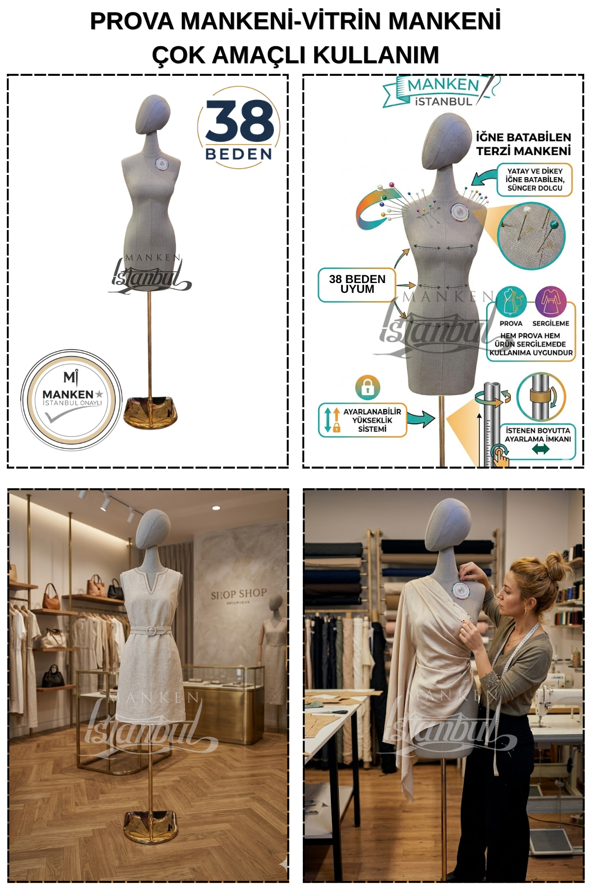 38 Beden Pantolon Giyebilen Terzi Mankeni Vitrin Mankeni