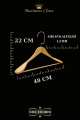 Business Class 5 Adet 48 Cm Ahşap Takım Elbise Ceket askısı