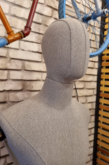 Tel Kafa Keten Kumaş Ahşap Kollu Erkek Terzi Mankeni