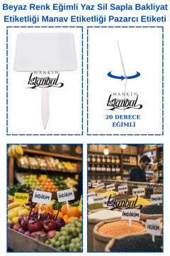 10 Adet Büyük Boy Eğimli Adet Yaz Sil Sapla Bakliyat Etiketliği Manav Etiketliği Pazarcı Etiketi
