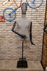 Tel Kafa Keten Kumaş Ahşap Kollu Erkek Terzi Mankeni