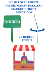 10 Adet Büyük Boy Eğimli Adet Yaz Sil Sapla Bakliyat Etiketliği Manav Etiketliği Pazarcı Etiketi