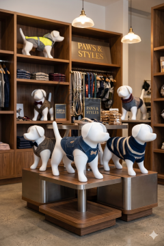 Mini Köpek Vitrin Mankeni - Pet Manken - Köpek Manken