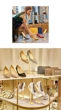 Paslanmaz Satine Mat Gold Çelik Ayarlanabilir Ayakkabı Standı