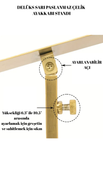Paslanmaz Satine Mat Gold Çelik Ayarlanabilir Ayakkabı Standı