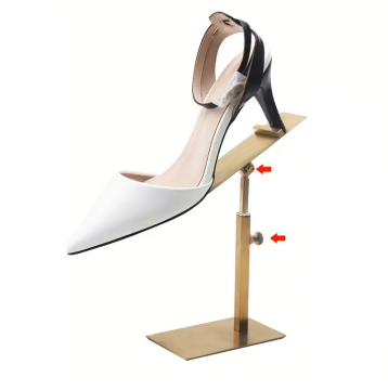 Paslanmaz Satine Mat Gold Çelik Ayarlanabilir Ayakkabı Standı