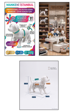 Mini Köpek Vitrin Mankeni - Pet Manken - Köpek Manken