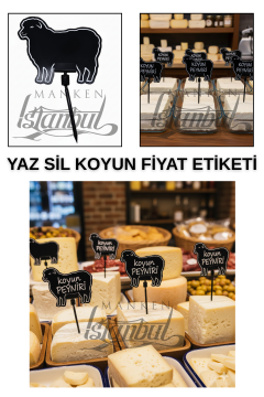10 Adet Yaz Sil Mini Şarküteri Fiyat Etiketi Market Fiyat Etiketi 10 ADET - MANDALLI - KEÇİ