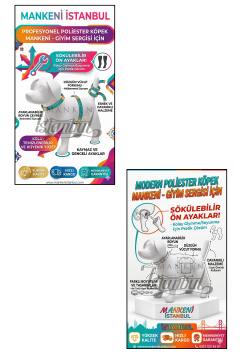 Mini Köpek Vitrin Mankeni - Pet Manken - Köpek Manken