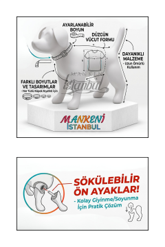 Mini Köpek Vitrin Mankeni - Pet Manken - Köpek Manken