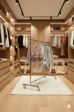 Ev Tipi Yükseklik Ayarlı Tekerlekli Metal Orta Stand