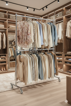 Ev Tipi Çift Katlı Yükseklik Ayarlı Tekerlekli Metal Orta Stand