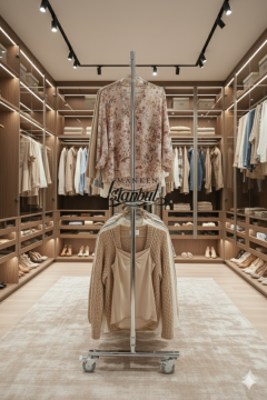 Ev Tipi Çift Katlı Yükseklik Ayarlı Tekerlekli Metal Orta Stand