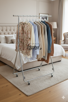 Taşınabilir Katlanabilir Ev Tipi Tekerlekli Metal Orta Stand