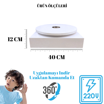 25 Kg Taşıma Kapasiteli Uzaktan WiFe Kontrol Döner Platform