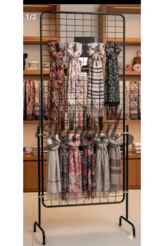 60 Adet Askı Çubuklu Şal ve Eşarp Ürün Standı - 90x190