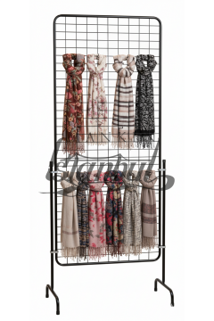 60 Adet Askı Çubuklu Şal ve Eşarp Ürün Standı - 90 x 190 Cm Tel Pano Standı