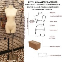 36 Beden Keten Kumaş Pantolon Giyebilen Terzi Mankeni