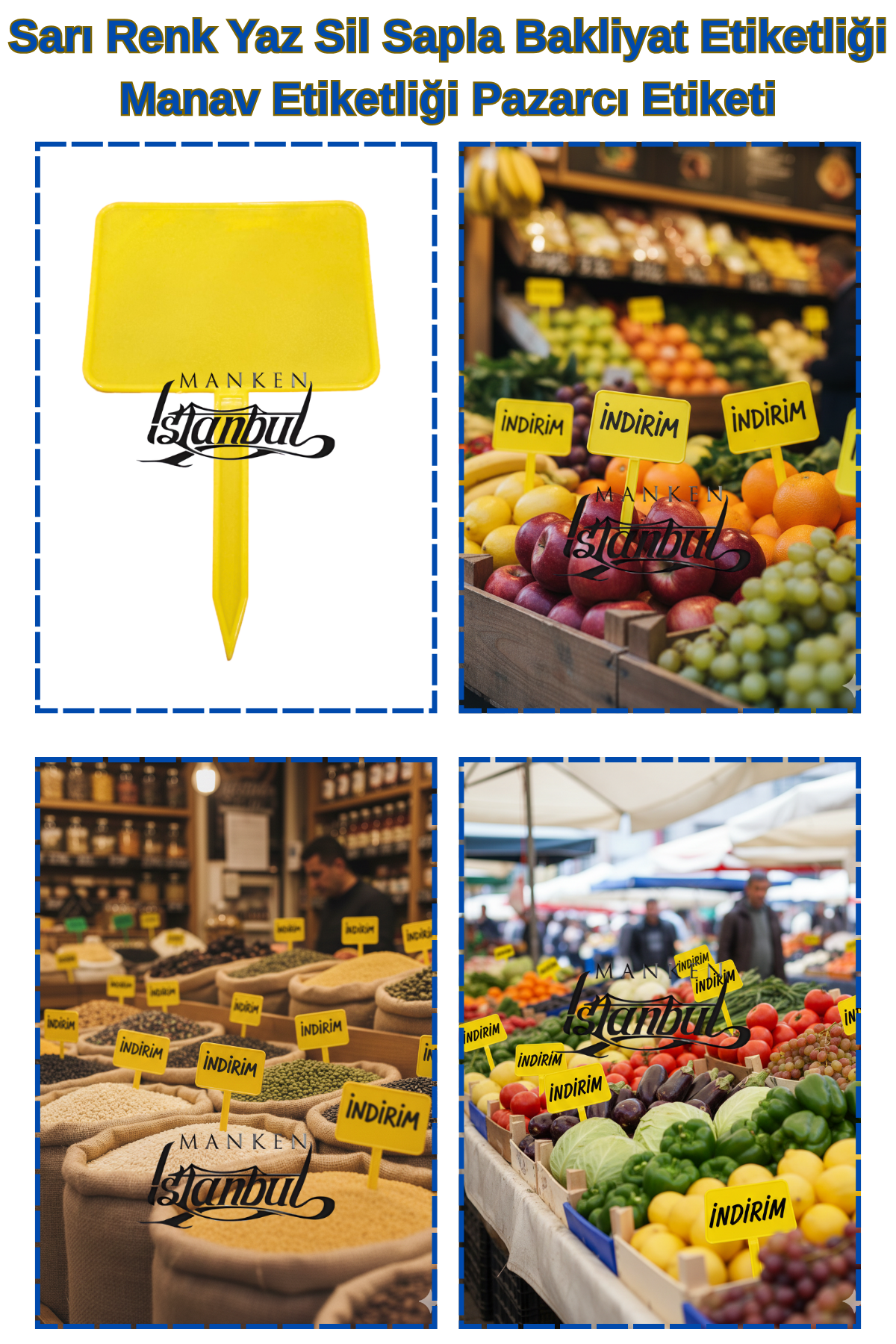 10 Adet Küçük Boy Yaz Sil Sapla Bakliyat Etiketliği Manav Etiketliği Pazarcı Etiketi