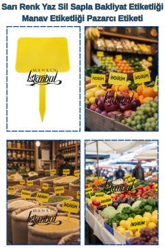 10 Adet Küçük Boy Yaz Sil Sapla Bakliyat Etiketliği Manav Etiketliği