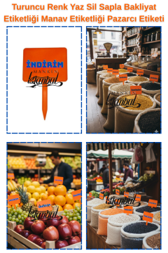 10 Adet Küçük Boy Yaz Sil Sapla Bakliyat Etiketliği Manav Etiketliği