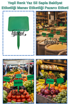 10 Adet Küçük Boy Yaz Sil Sapla Bakliyat Etiketliği Manav Etiketliği Pazarcı Etiketi