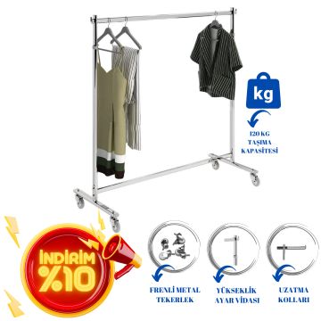 Yüksek Kalite Tekerlekli Krom Kaplama Metal Orta Stand