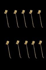 10 Adet Gold Kaplama Kanallı Pano Kancası 15/20 cm - 5 mm Dayanıklı Yapı