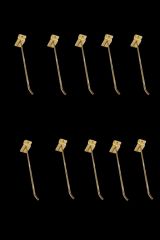 10 Adet Gold Kaplama Kanallı Pano Kancası 15/20 cm - 5 mm