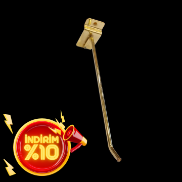 10 Adet Gold Kaplama Kanallı Pano Kancası 15/20 cm - 5 mm