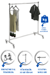 Yüksek Kalite Tekerlekli Krom Kaplama Metal Orta Stand