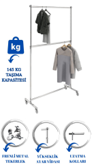 Yüksek Kalite Tekerlekli Çift Katlı Krom Kaplama Metal Orta Stand