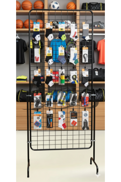 60 Adet Askı Çubuklu Spor Malzemeleri Ürün Standı - 90 x 190 Cm Tel Pano Standı