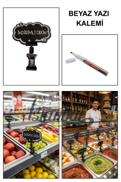 Yazı Kalemli 10 Adet Yaz Sil Bulut Mandallı Fiyat Etiketi Pazarcı Etiketi Market Etiketi Manav Etiketi